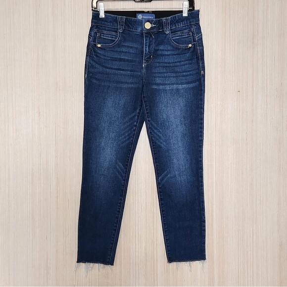 Democracy "Ab"solution Ankle Skimmer Jeans Dark Blue Denim Mid Rise Women's 4 - Picture 1 of 10